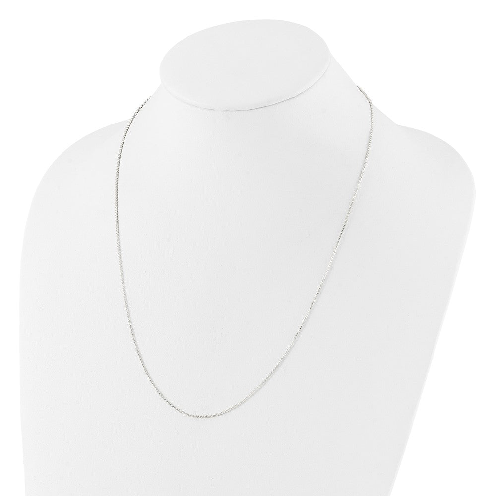 Sterling Silver Polished Round Box Adjustable Necklace