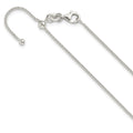 Sterling Silver Polished Round Box Adjustable Necklace