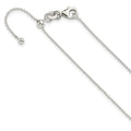 Sterling Silver Polished 1.00mm Beaded Adjustable Necklace