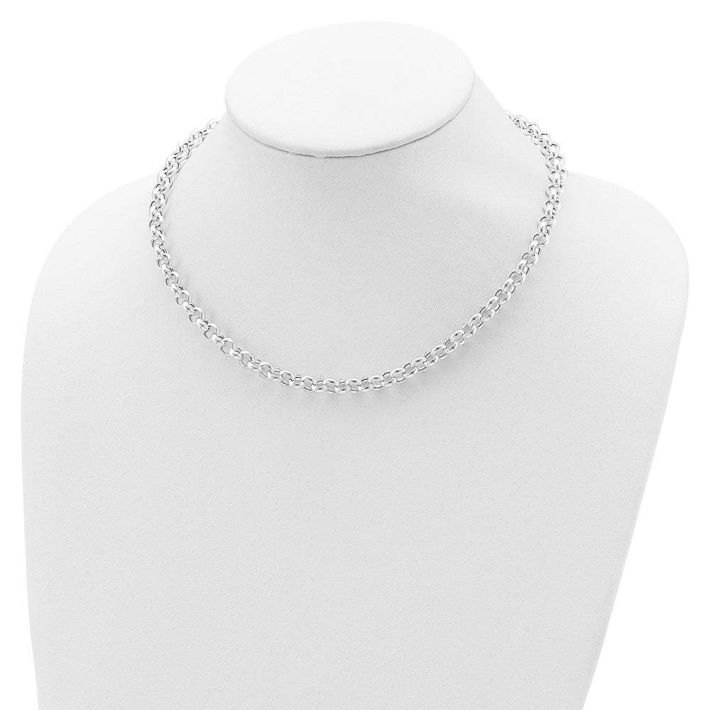 Sterling Silver Polished Rolo Fancy Necklace