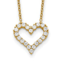 Sterling Silver Gold-platedCZ Heart w/ 2in ext. Necklace