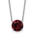 Sterling Silver Rhodium-plated Jan Red Crystal w/ 2in ext Necklace