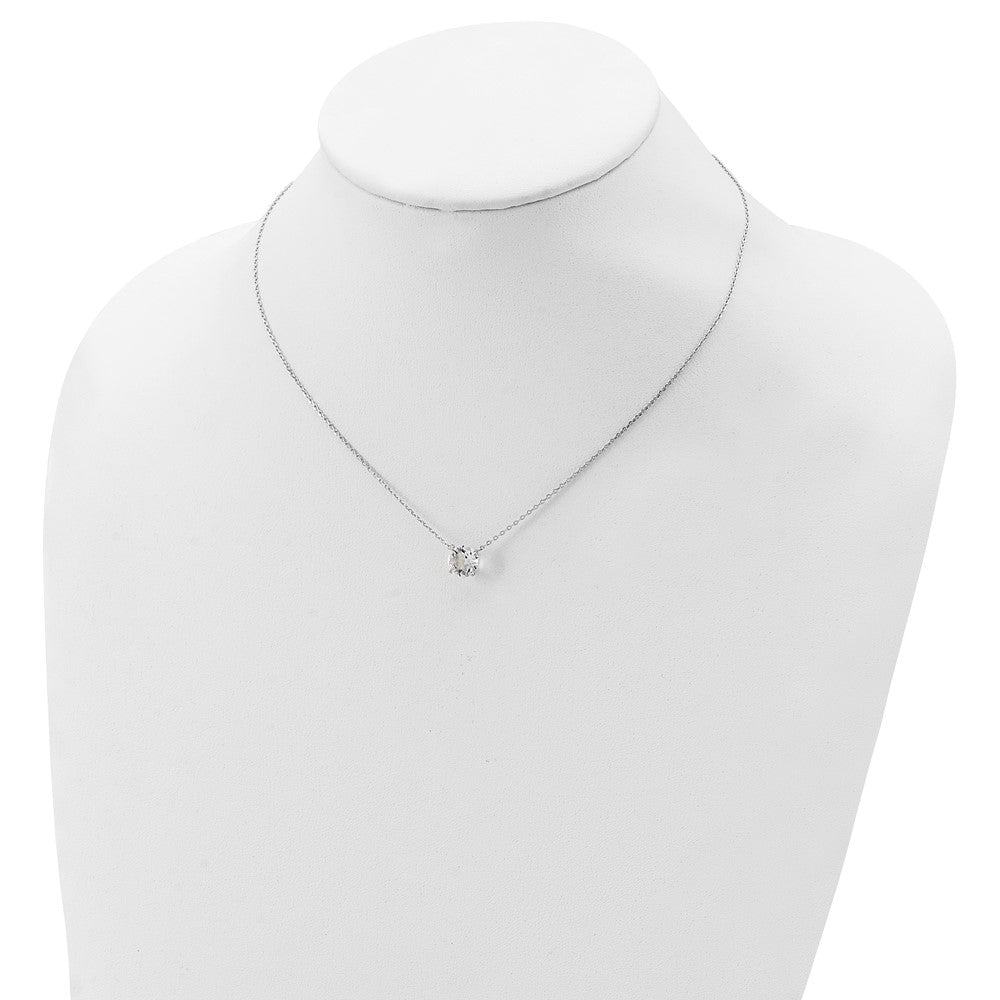 Sterling Silver Rhodium-plated Crystal with 2 inch ext Necklace