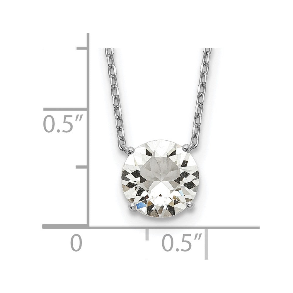 Sterling Silver Rhodium-plated Crystal with 2 inch ext Necklace