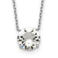 Sterling Silver Rhodium-plated Crystal with 2 inch ext Necklace