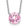 Sterling Silver Rhodium-plated Lavender Pink Crystal w/ 2in ext. Necklace