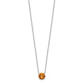 Sterling Silver Rhodium-plated Nov Golden Yellow Crystal w/2in ext Necklace