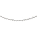 Sterling Silver Polished Hearts Link w/4 in ext Choker