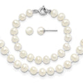 SS Madi K RH-pltd 5-6mm FWC Pearl Necklace, Bracelet & Earrring Set