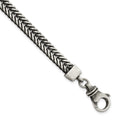 Sterling Silver Brushed Antiqued Wheat Chain Bracelet