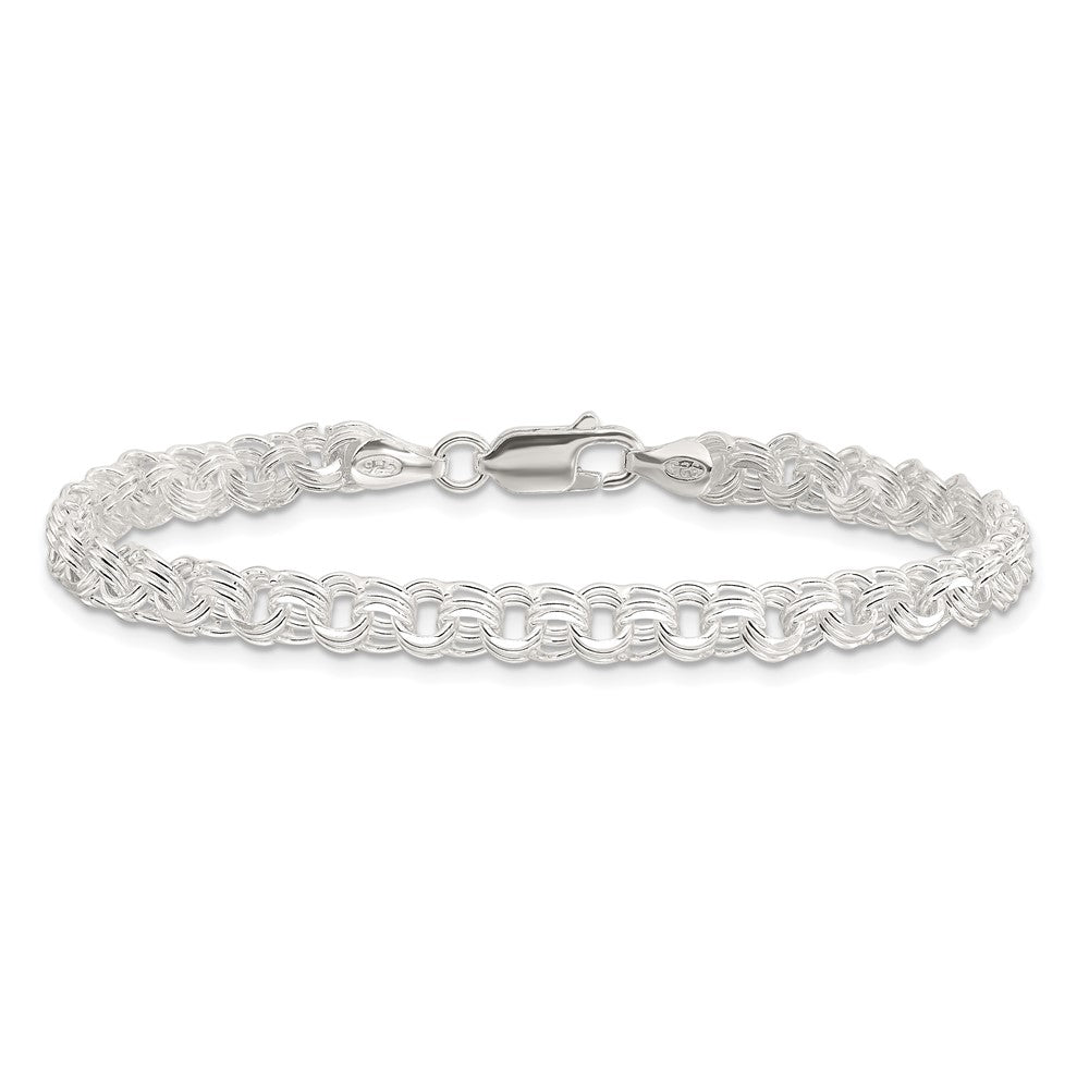 Sterling Silver Polished 5mm Triple Rolo Charm Bracelet