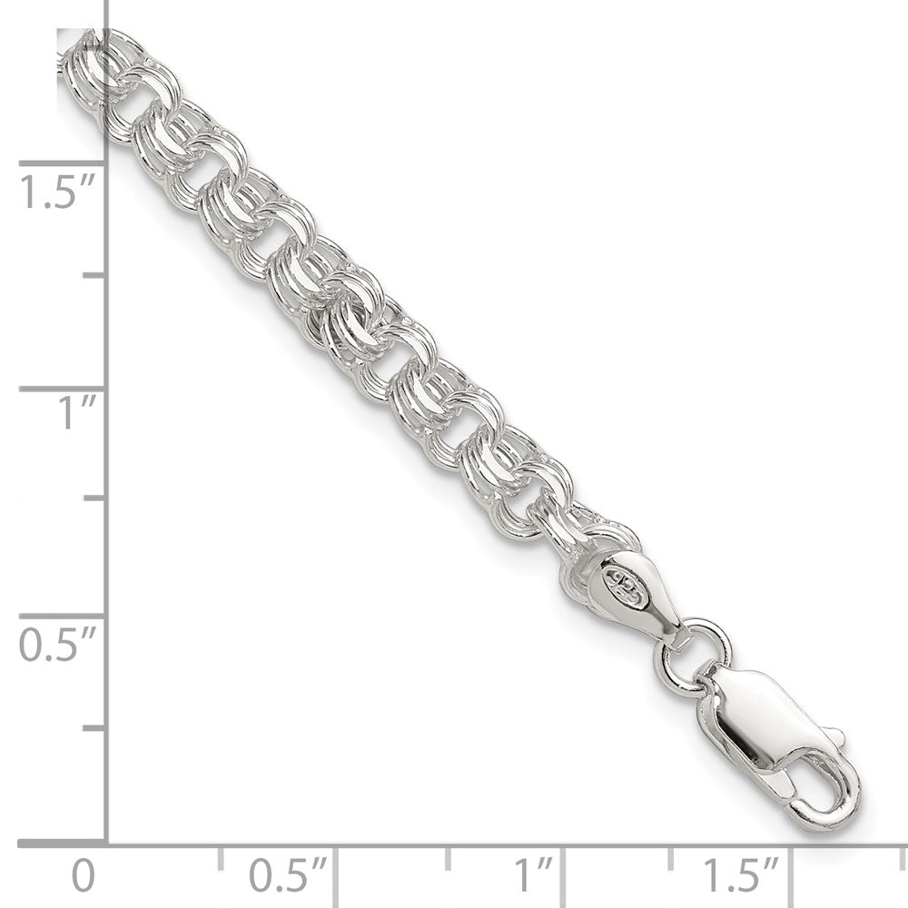Sterling Silver Polished 5mm Triple Rolo Charm Bracelet