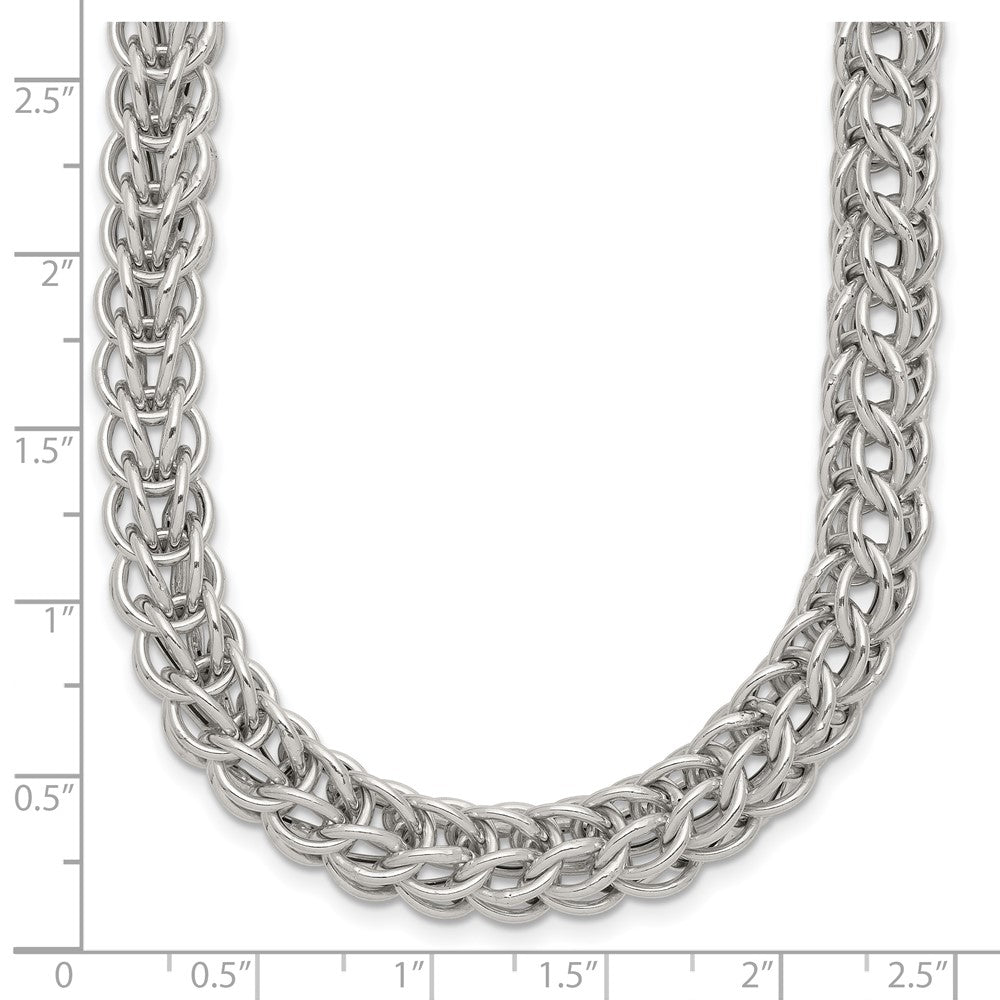 Sterling Silver Polished Fancy Circle Link Bracelet