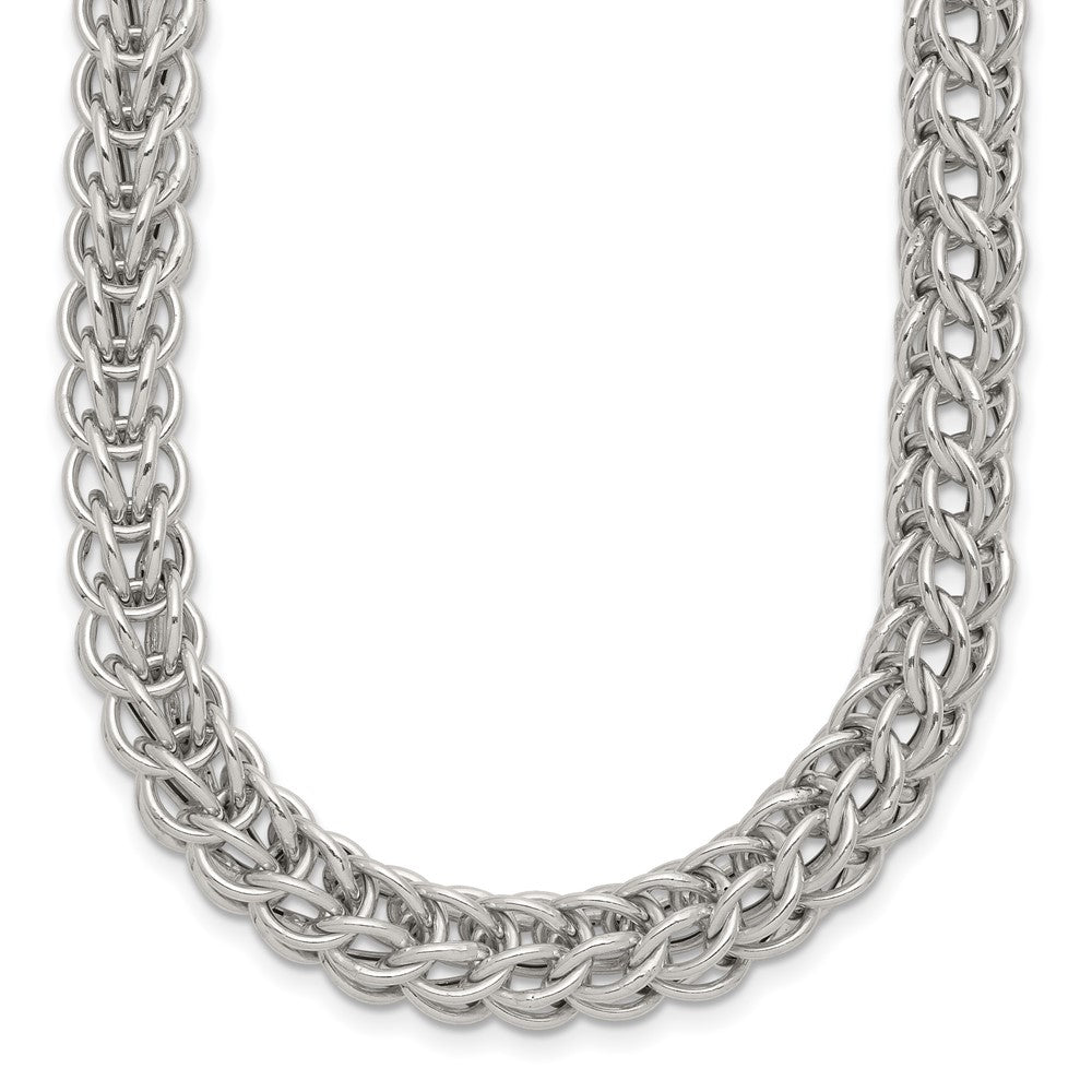 Sterling Silver Polished Fancy Circle Link Bracelet