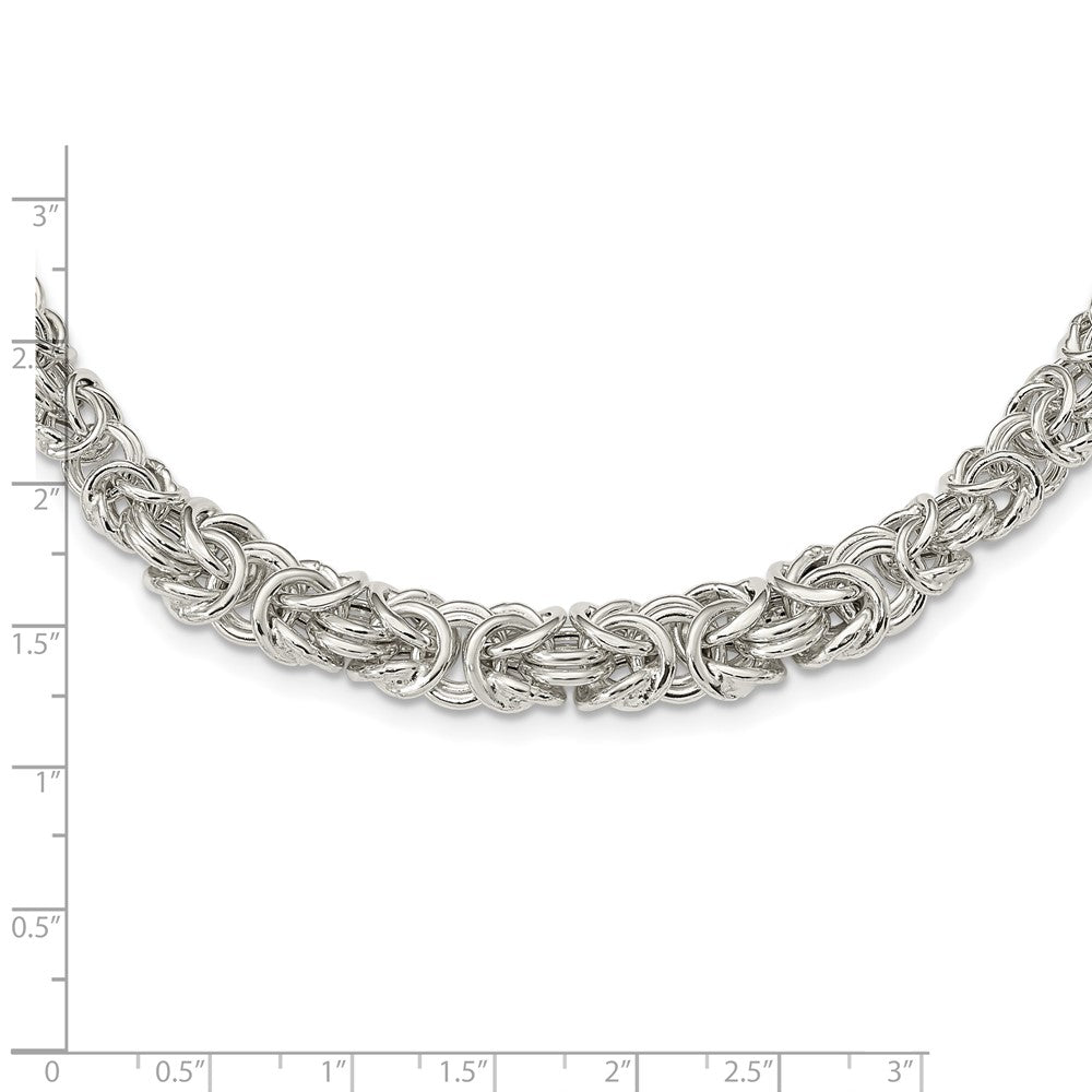 Sterling Silver Polished Byzantine Link Bracelet