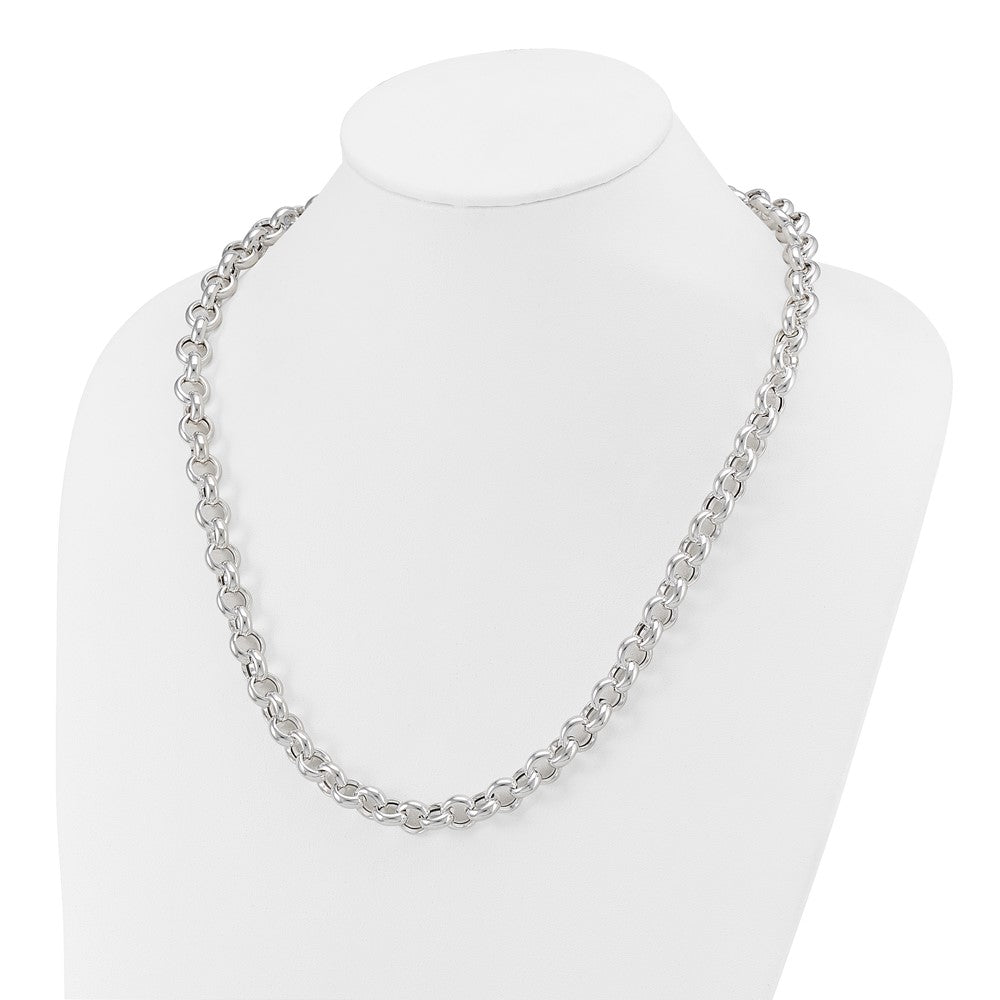 Sterling Silver Polished Fancy Link Necklace
