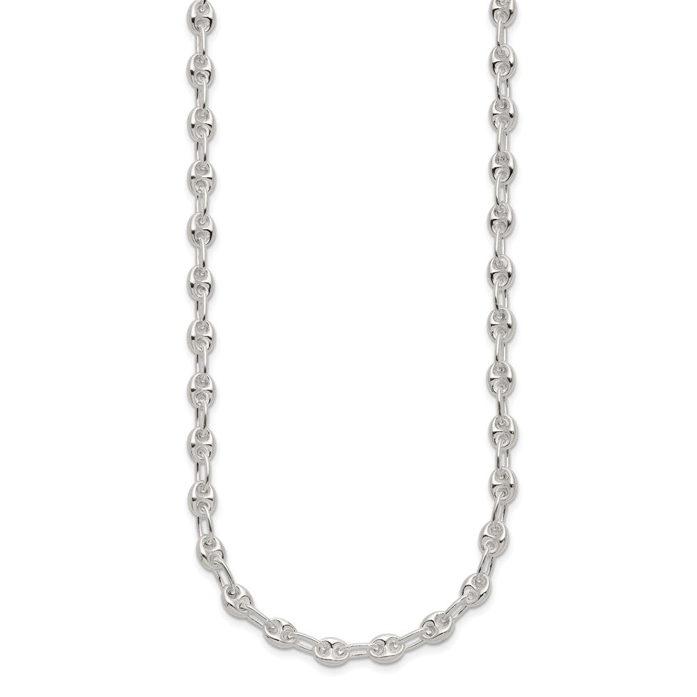 Sterling Silver Polished Fancy Link Necklace