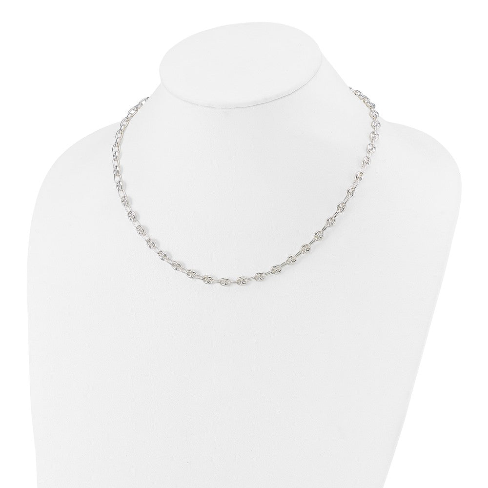 Sterling Silver Polished Fancy Link Necklace