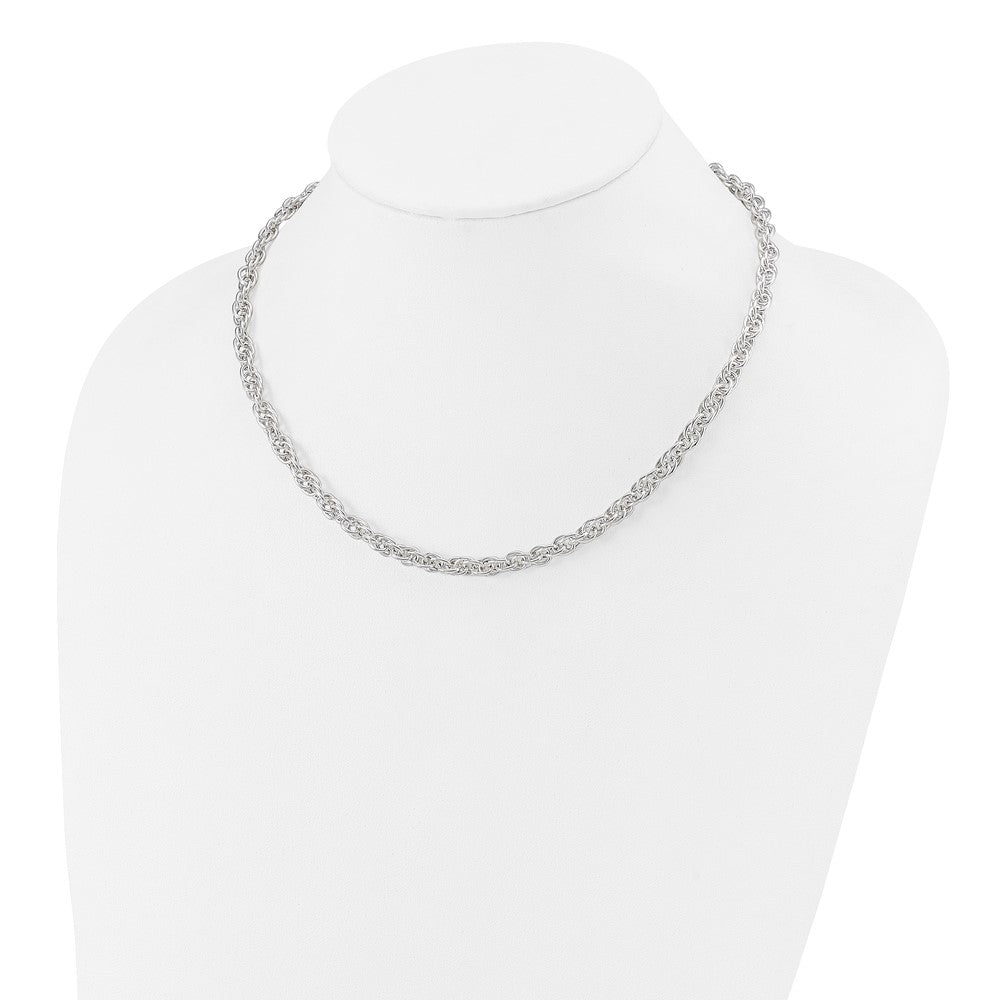 Sterling Silver Polished Fancy Link Necklace