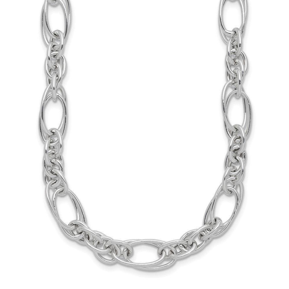Sterling Silver Polished Fancy Link Necklace