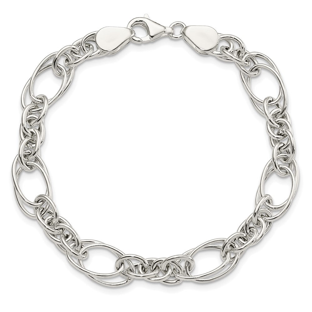 Sterling Silver Polished Fancy Link Necklace