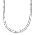 Sterling Silver Rhodium-plated D/C Fancy Link w/. Ext Bracelet