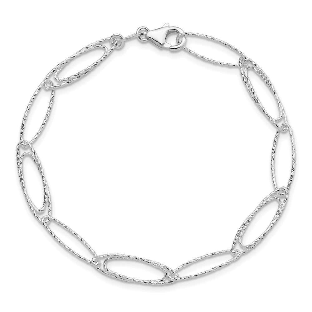 Sterling Silver Polished D/C Fancy Link Bracelet