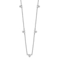 Sterling Silver Rhodium-plated Polished CZ 5 Stations Necklace