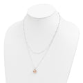 Sterling Silver & Rose-tone Beaded Heart Adjustable Necklace