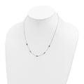 Sterling Silver Rhodium-plated Polished Multicolor CZ Necklace