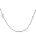 Sterling Silver Medal/Cross w/1.5in ext. Rosary Necklace
