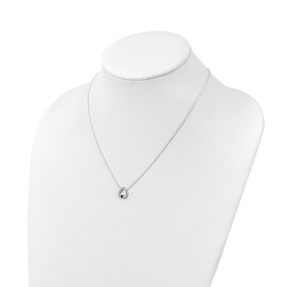 Sterling Silver Polished CZ Teardrop Necklace
