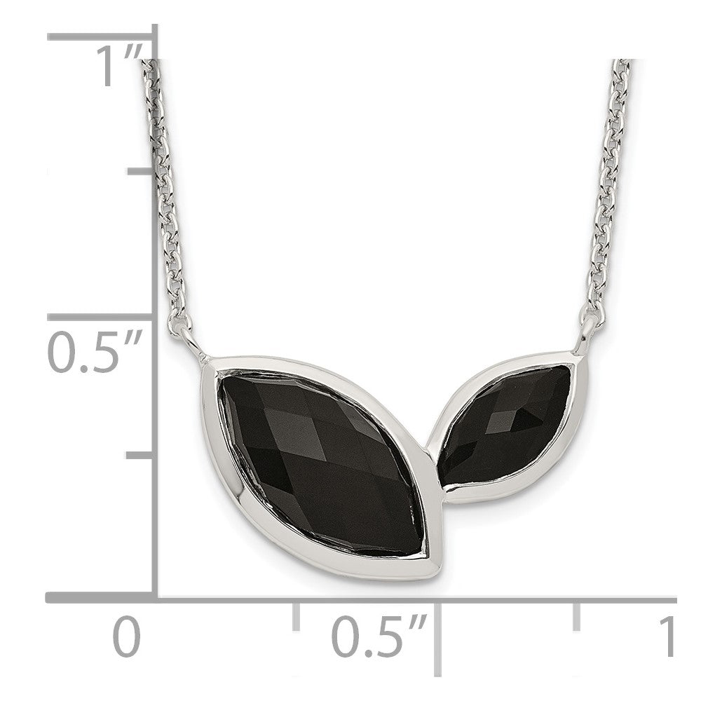 Sterling Silver Faceted Onyx Necklace