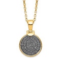 SSilver Gold-tone Polished Replica Phaistos Coin Pendant w/2 in ext. Neckla