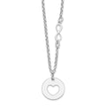 Sterling Silver Rhodium-plated Heart and Infinity w/1 in Ext Necklace