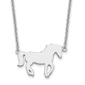 Sterling Silver Rhodium-plated Polished Horse 16 Inch w/ 2in ext Necklace