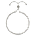Sterling Silver Polished CZ Adjustable Bracelet
