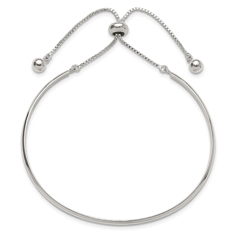 Sterling Silver Polished Bar Adjustable Bracelet