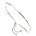 Sterling Silver Bar with CZ Adjustable Bracelet