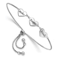 Sterling Silver RH-plated Enamel MOTHER/DAUGHTER/FRIENDS Bracelet