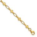 Sterling Silver Gold-plated Cross 7.5in Bracelet