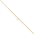 Sterling Silver Gold-plated 2-Strand Cross 8.75in Plus 2in ext Anklet
