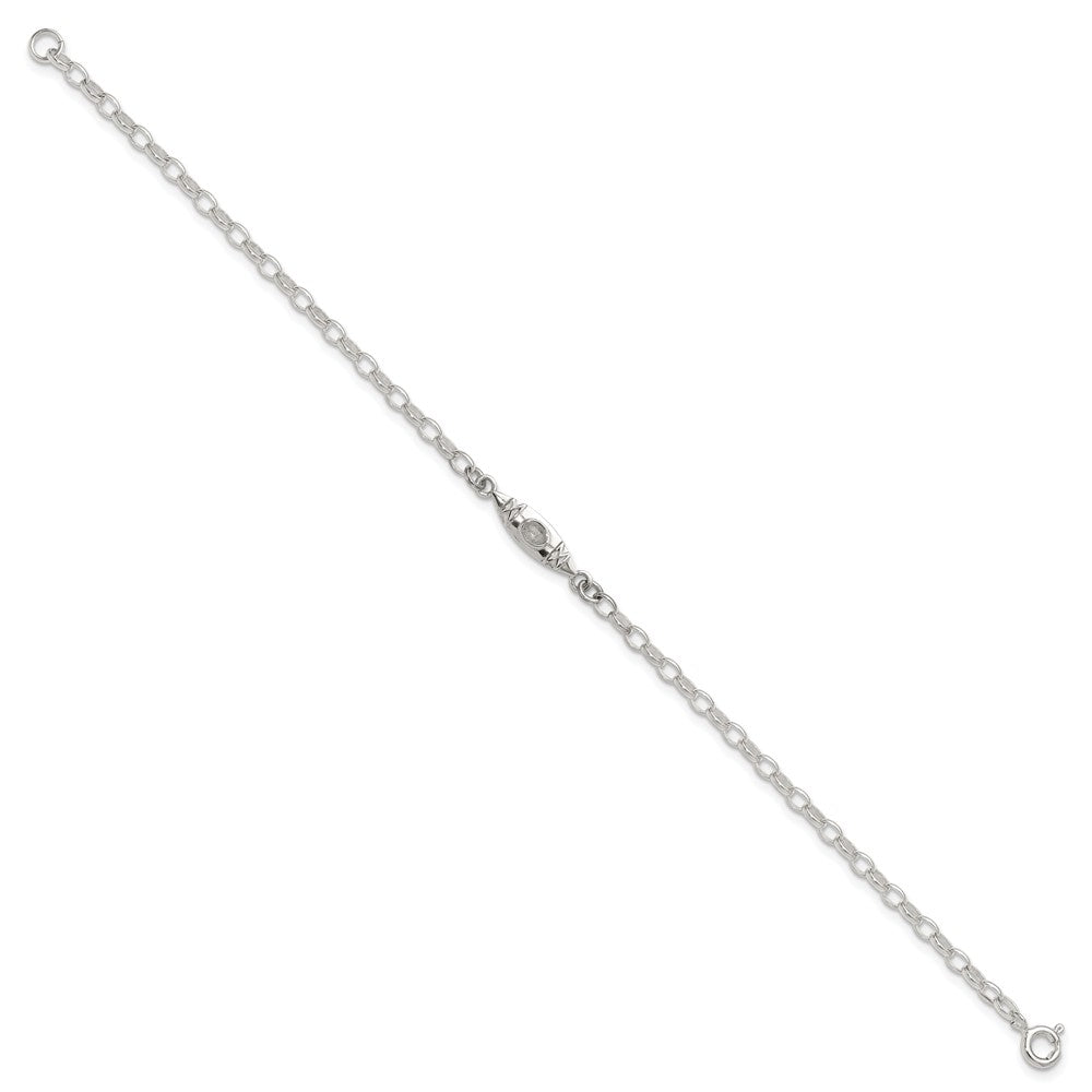 Sterling Silver Antiqued Polished Canoe / Kayak Link Bracelet