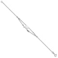 Sterling Silver Rhodium-plated Heart and Arrow 7.5in Bracelet