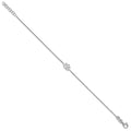Sterling Silver Rhodium-plated Lotus Flower w/.5 in ext. Bracelet