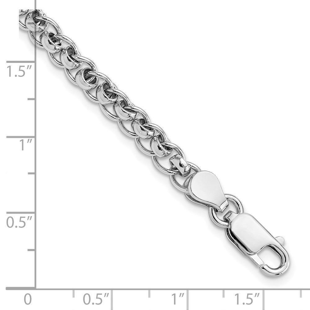 Sterling Silver Rhodium-plated Fancy Link Bracelet