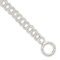 Sterling Silver Polished Double Link Charm Bracelet