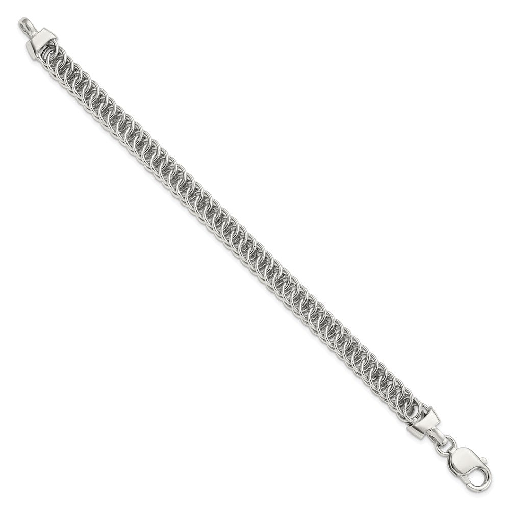 Sterling Silver Rhodium-plated Fancy Link Bracelet