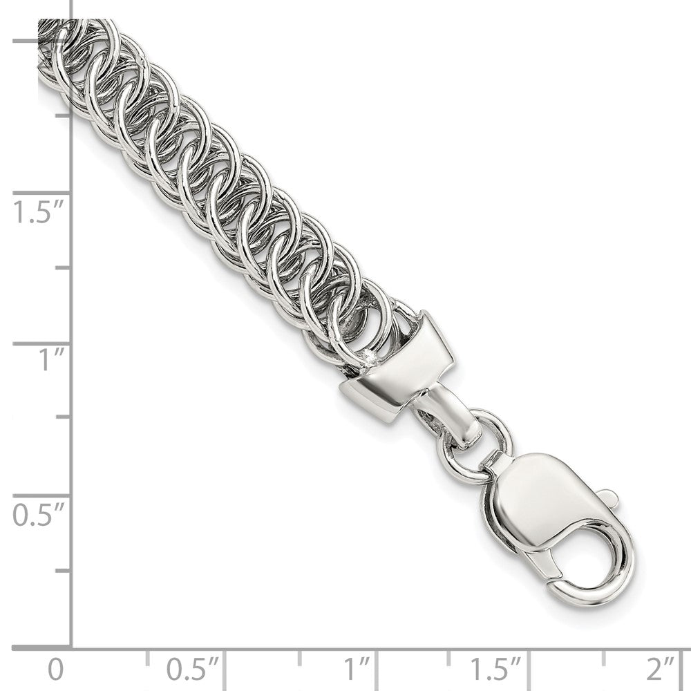 Sterling Silver Rhodium-plated Fancy Link Bracelet