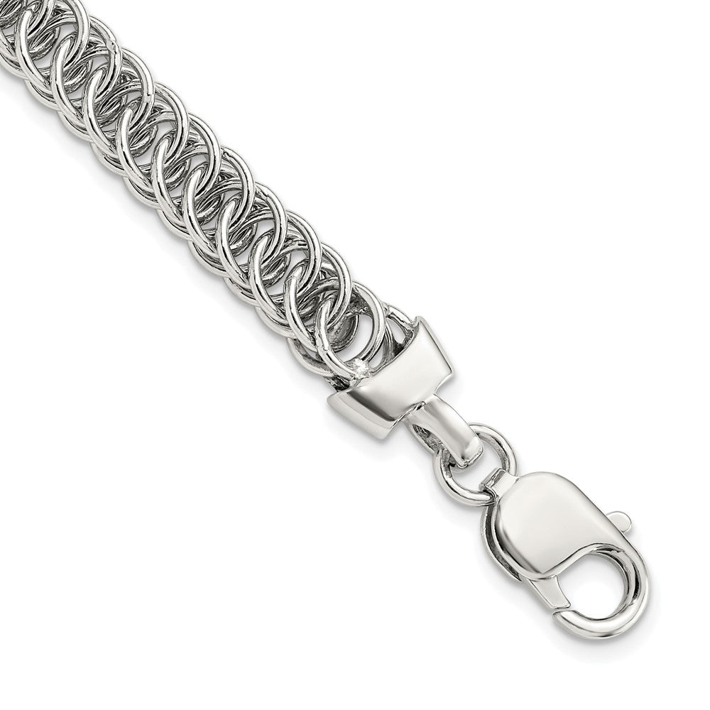 Sterling Silver Rhodium-plated Fancy Link Bracelet